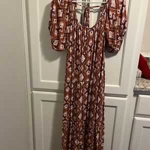 Knox Rose Brown Patterned Maxi Dress